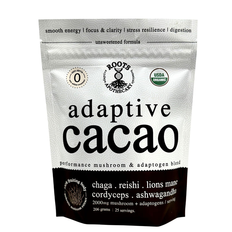 adaptive cacao. performance superfood. Roots Apothecary