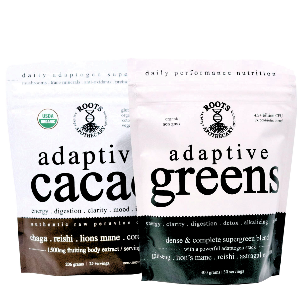 adaptive greens + cacao stack Roots Apothecary